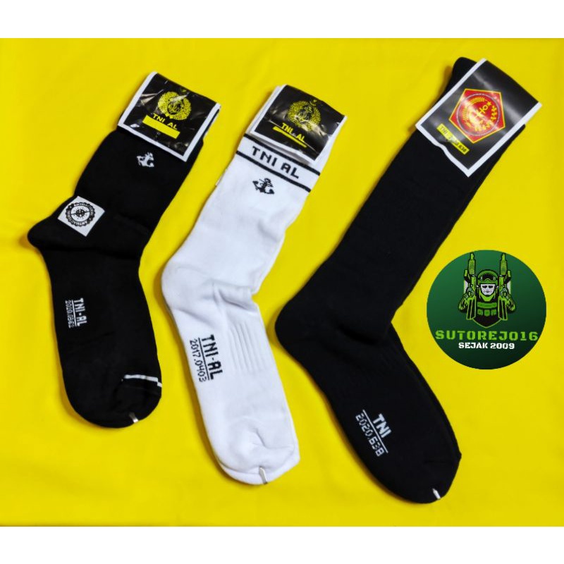 kaos kaki hitam putih pdh pdl olahraga asli jatah tni satpam outdoor