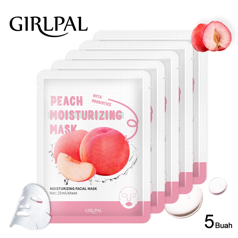 GIRLPAL Peach Moisturizing Face Mask Face Sheet Face Masker Wajah Facial Skincare