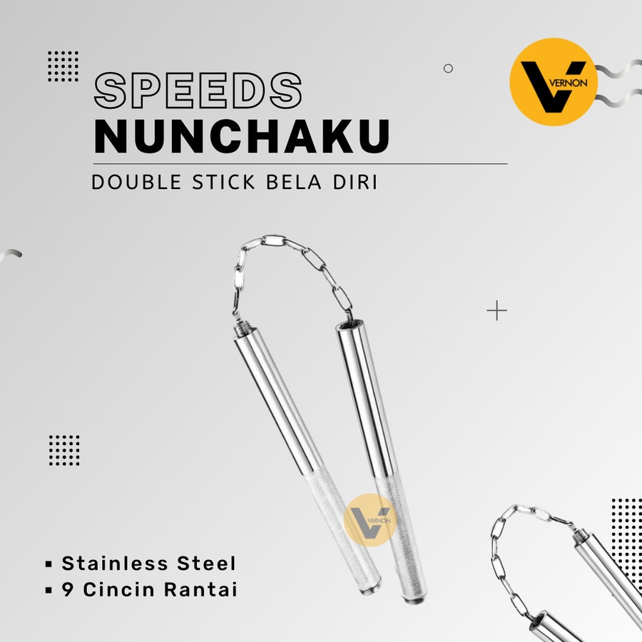 Nunchaku Double Stick Freestyle Besi Stainless Alumunium SPEEDS Nuncak