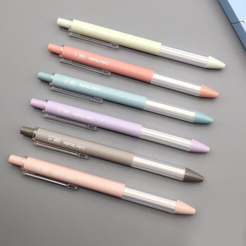 6pcs Pulpen Gel Tinta Hitam Ukuran 0.5mm Dapat Ditarik