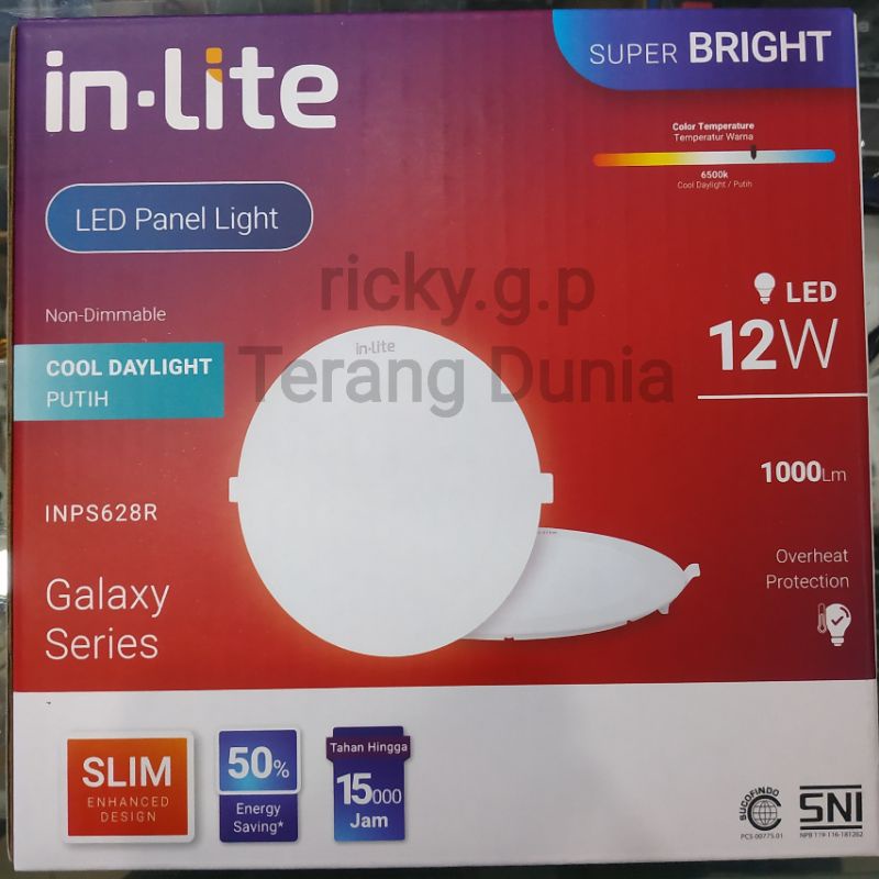 inLite LED panel ib 12 watt bulat