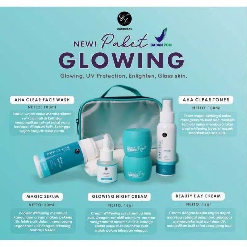 Paket Glowing Tosca / Paket KFSkin Glowing Tosca / KF Skin Glowing Tosca BPOM 100% Original