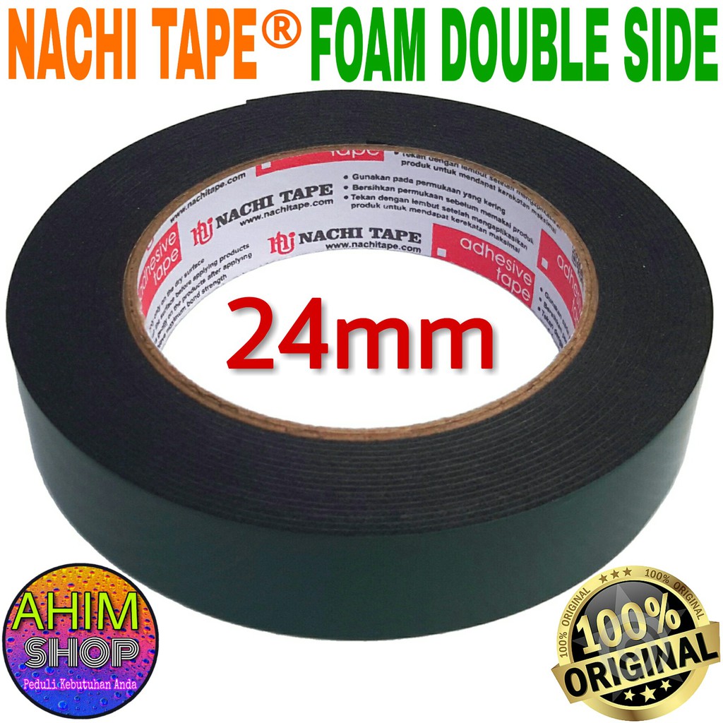 

NACHI TAPE Original 5 Meter Foam DOUBLE SIDE 24mm Isolasi Bolak Balik Solatip Lakban Perekat Ganda