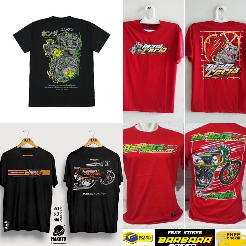 (COD) KAOS HEREX CERIA SOHC CAPTION / KAOS BARBARA SPEED / KAOS RACING WILD SAPOEANGIN HONDA GANK / HONDA SQUAD DISTRO