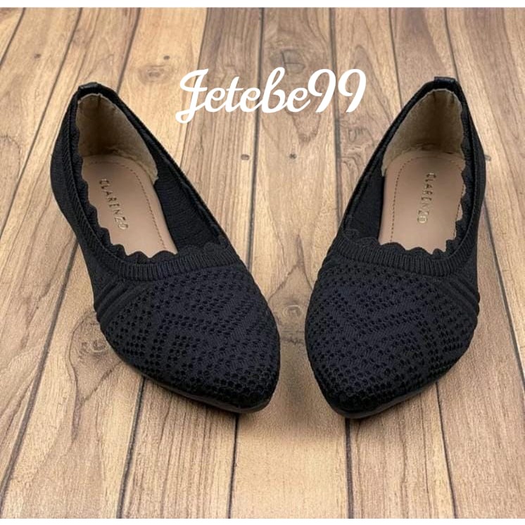 Sepatu Wanita Flatshoes Balet Rajut Import Premium casual Karet elastis - FF17