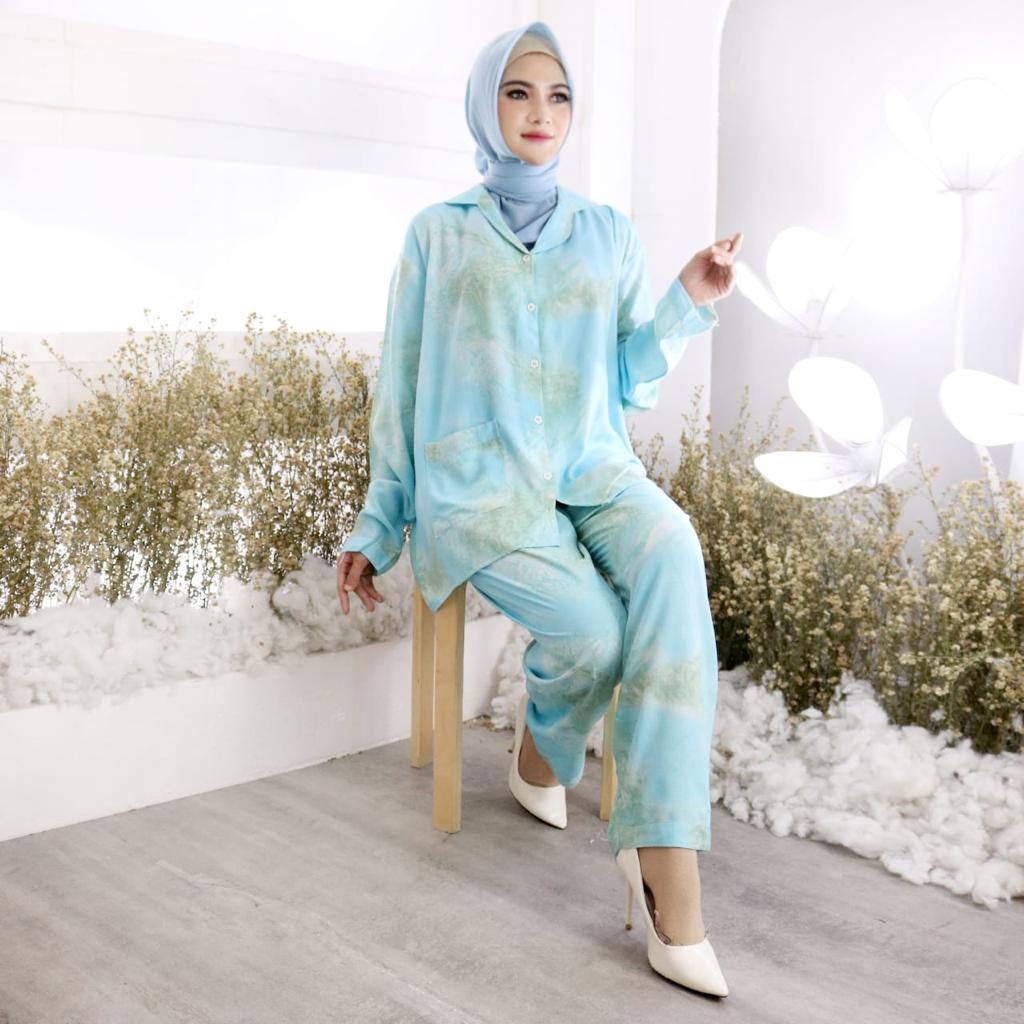 Piyama Tie Dye PP Collection 1 Fizah Eka Bambo Ratie Dinar & Tary Piyama Rayon Piyama Jumbo-PP BAMBO TOSCA