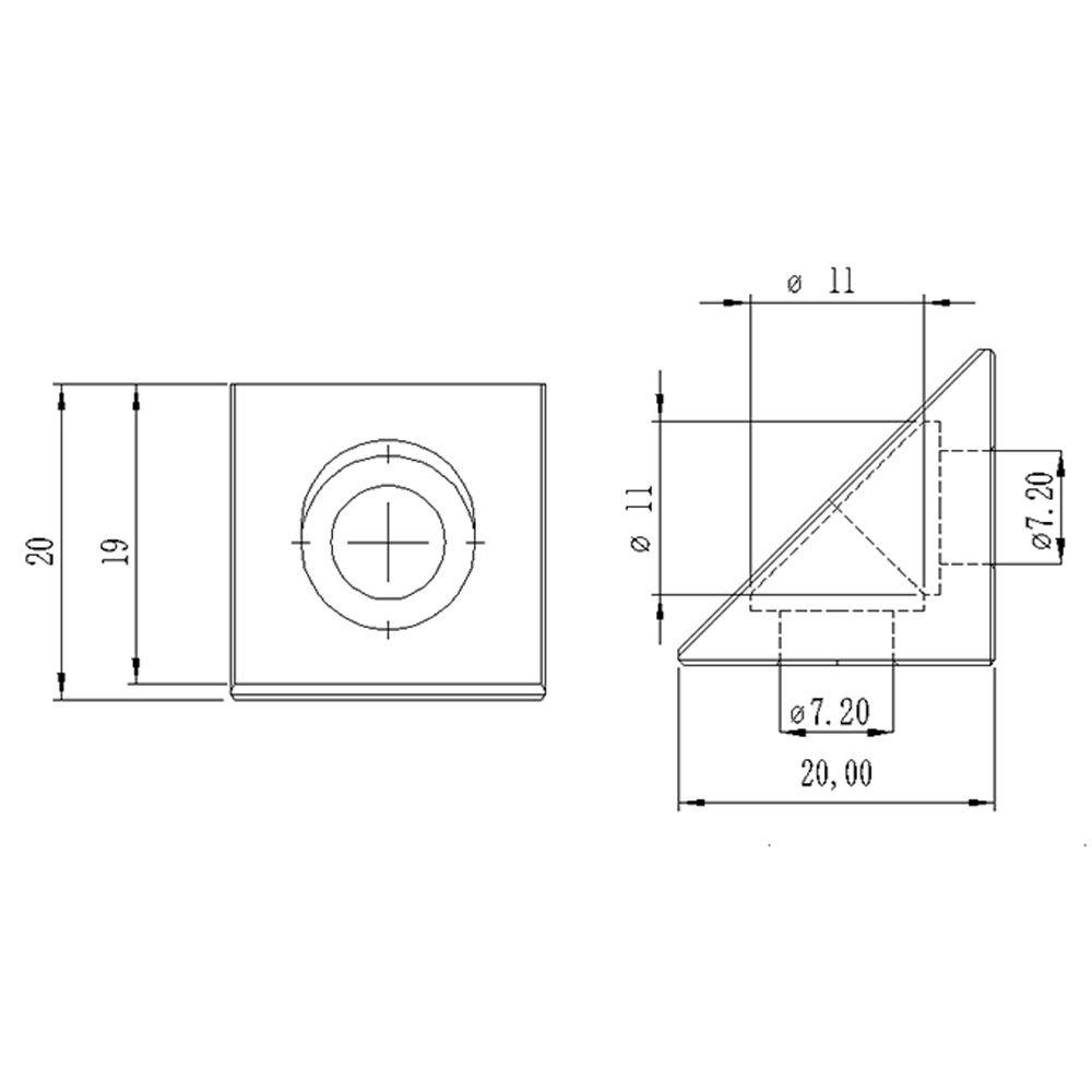 Preva 4Pcs Konektor Sudut Dapat Diganti Aksesoris Printer 3D Bahan Aluminium Alloy V-slots