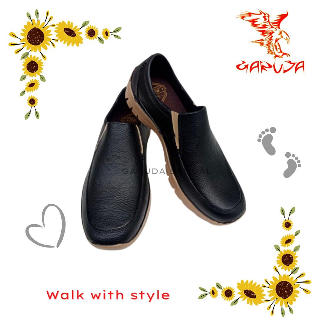 Sepatu Slip On Pria AWK 578 Karet Pantofel Formal Trendy