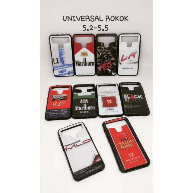 Softcase Universal 5,2-5,5 inch Motif Rokok Universal 5,2-5,5 All type Handphone