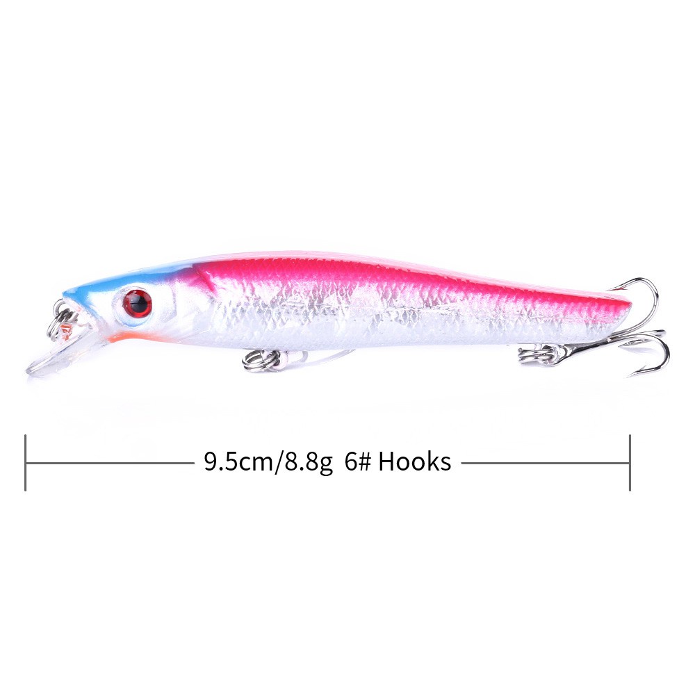 Hengjia 1pc Umpan Pancing Hardlure Tiruan Bentuk Ikan Kecil 9.5cm 8.8g