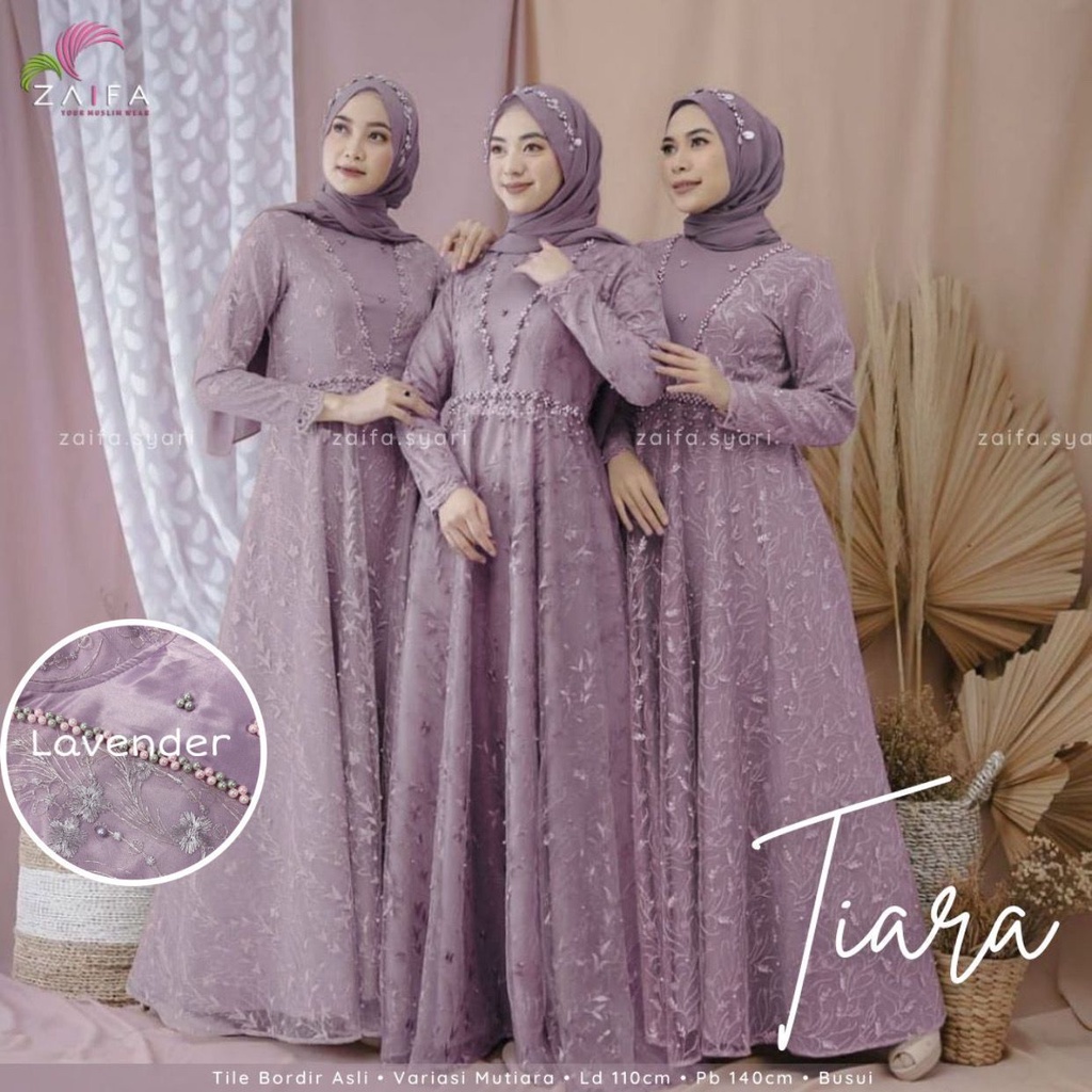 RADHIYA STORE Gamis Brokat Kondangan Model Terbaru Seragam Bridesmaid Dress Brukat Tile