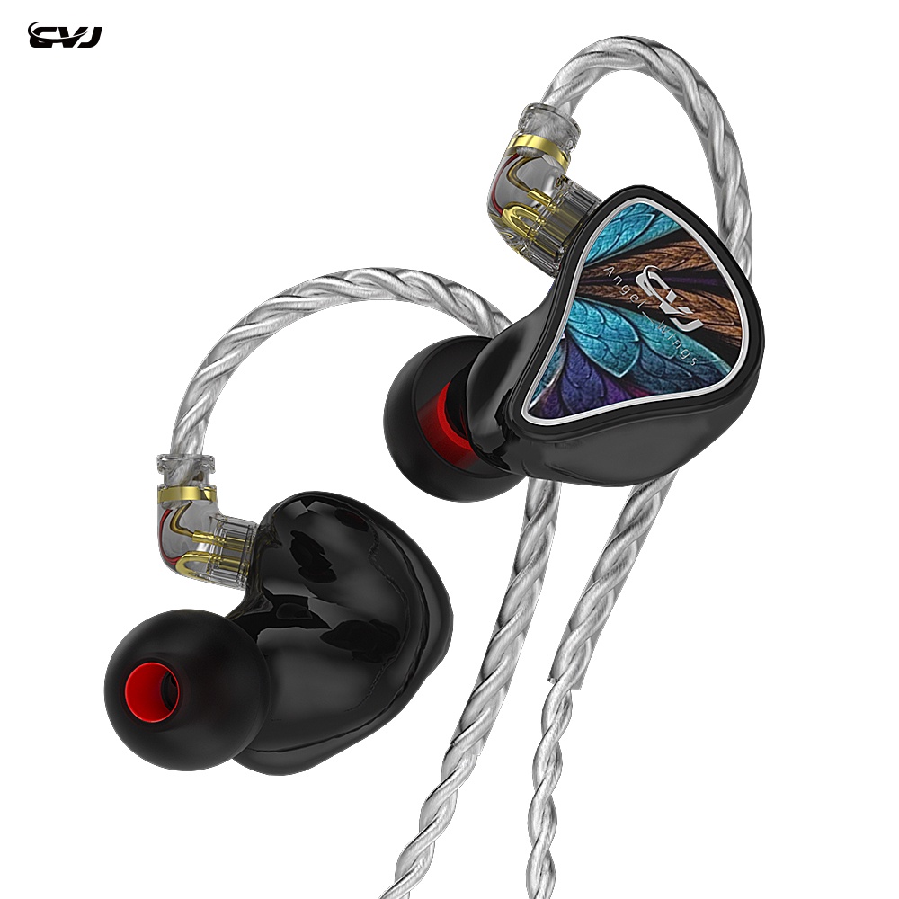 CVJ Angel Wings Hybrid Units Earphones HIFI In Ear Sports Headset Noise Cancelling Earbuds