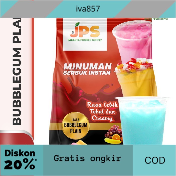 

PROMO Bubuk Minuman Bubblegum Plain Powder JPS Tanpa Gula GRATIS ONGKIR