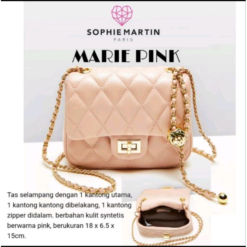 SOPHIE MARTIN Tas Selempang Wanita Marie Pink Sophie Martin Paris