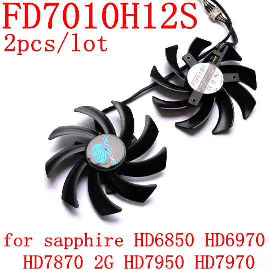 IMPORT Free Shipping 2pcs/lot FD7010H12S 85mm for sapphire HD6850 HD6970 HD7870 2G HD7950 HD7970