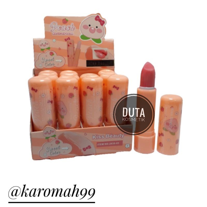 [12 pcs] LIP BALM PEACH KISS BEAUTY NO. 2935-03