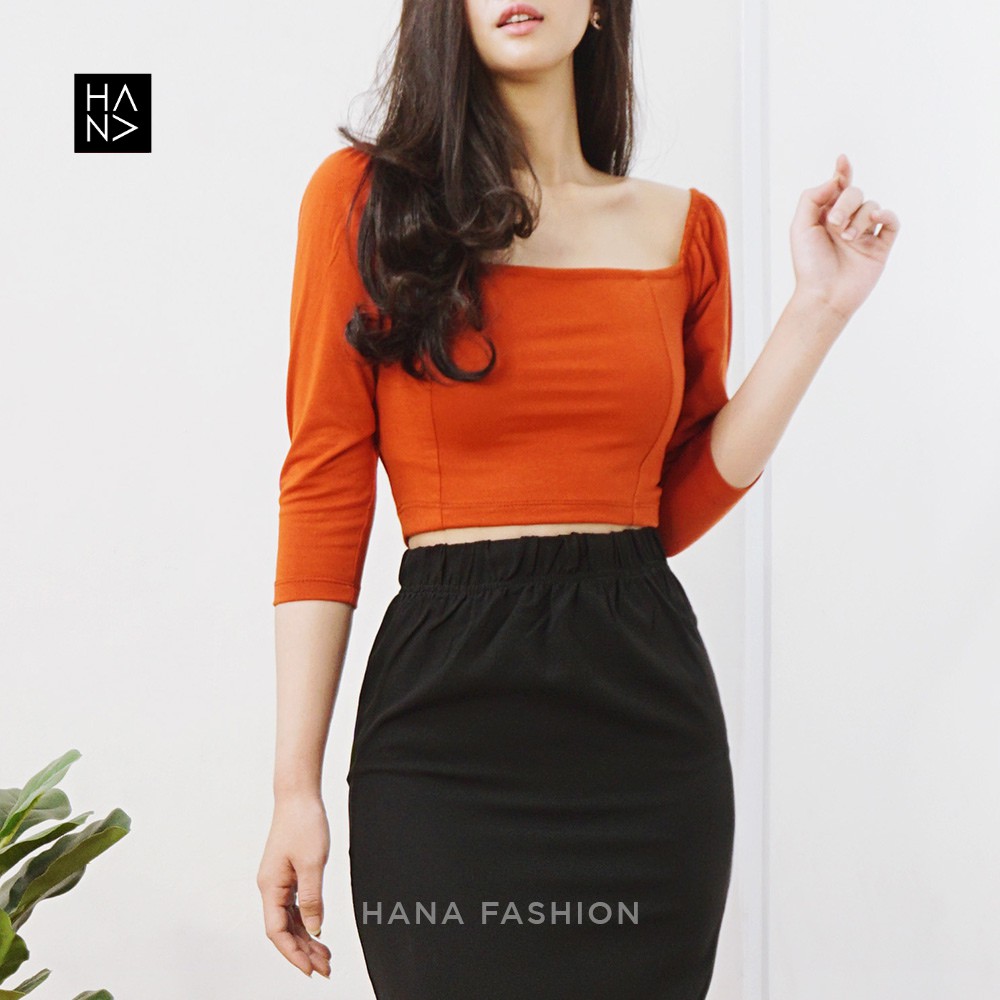 HanaFashion JKT - Patricia Crop Top Stylish Wanita Murah - CT093