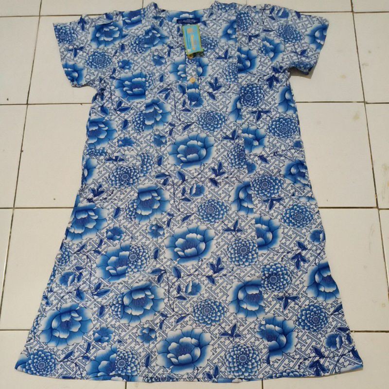 Daster Batik Pendek Kencana Ungu Label Biru