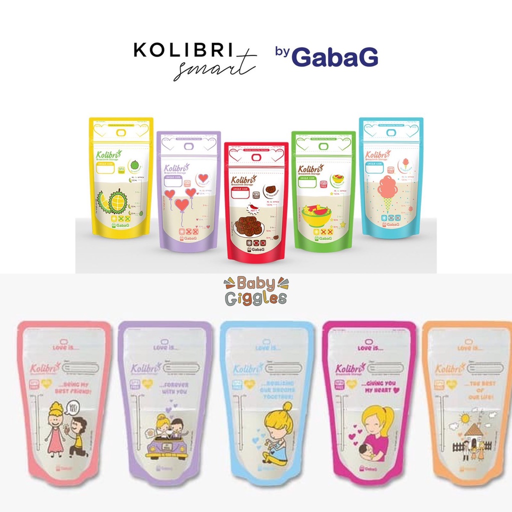 Gabag Kolibri Kantong ASI 100ml &amp; 120ml Love Story / Food Mix