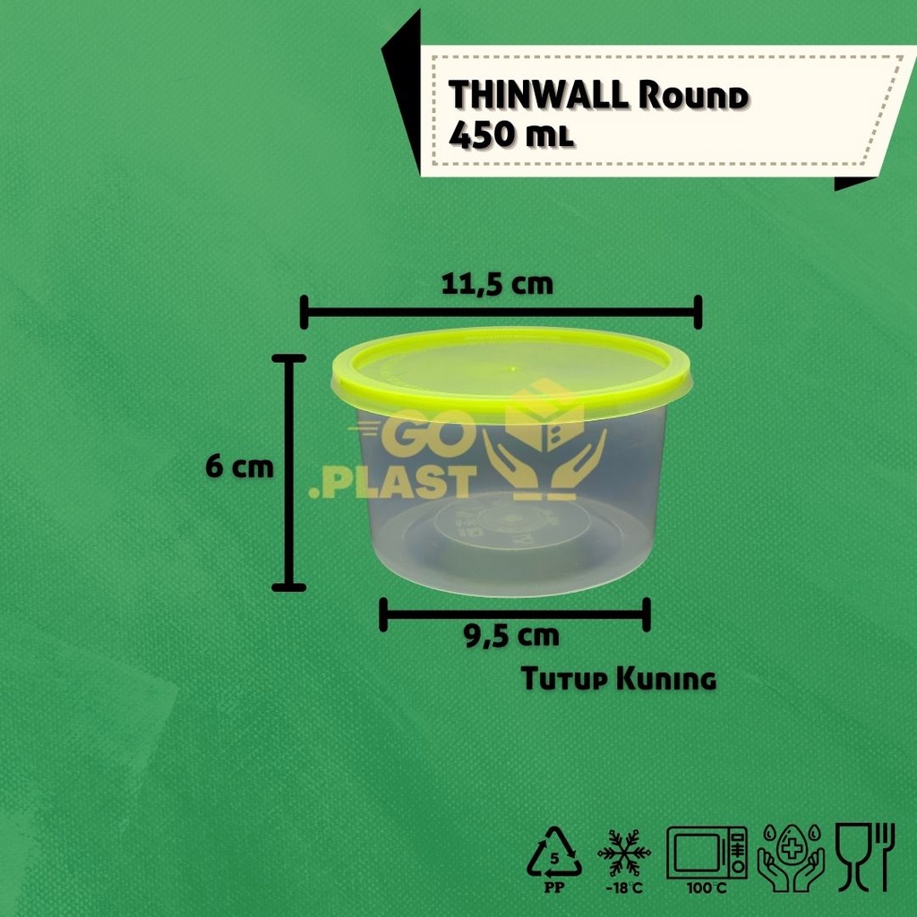 THINWALL BOWL 450 ML / MANGKOK MAKAN PLASTIK 450 ML ISI 12PCS