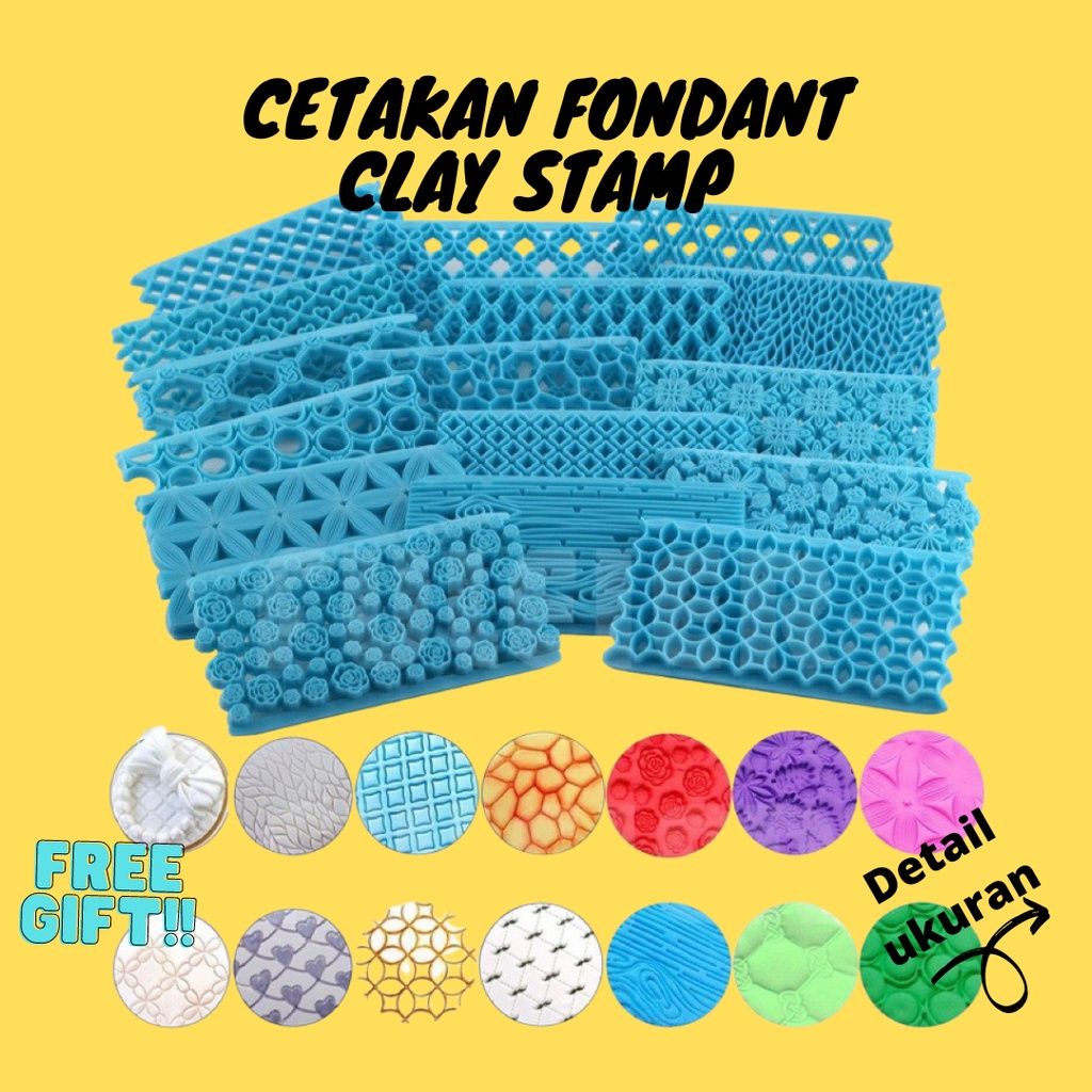 Cetakan Fondant Clay Stamp Cutter Embosser Cetakan Plastik Clay Cutter Cupcake