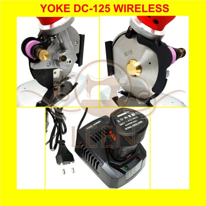 YOKE DC-125 Wireless Mesin Potong Octa Bahan Kain Portable LEEN