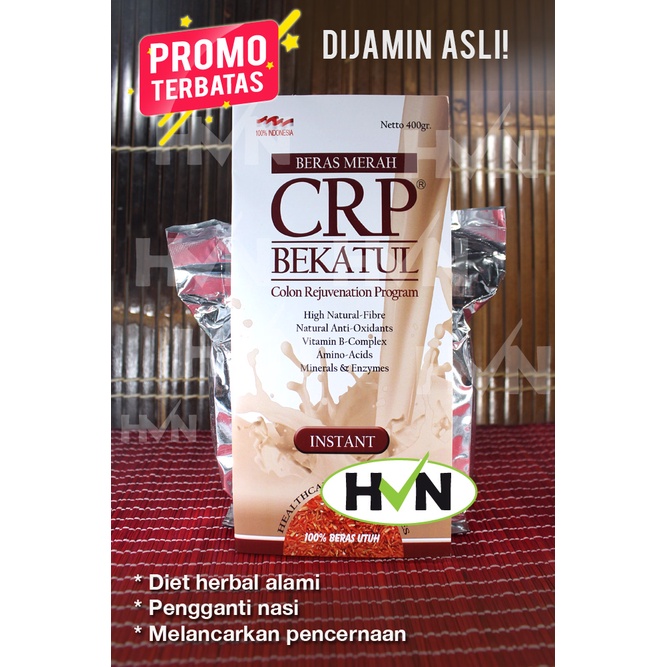 CRP Bekatul Merah - Diet Herbal Pelangsing Tubuh Detox Pengganti Nasi (Harga Promo)