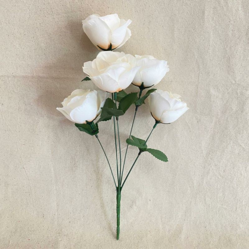 Bunga Mawar Rose Mangkok X5 (satuan)  Bunga Artificial / Bunga Plastik / Bunga Dekorasi / Pernikahan-1