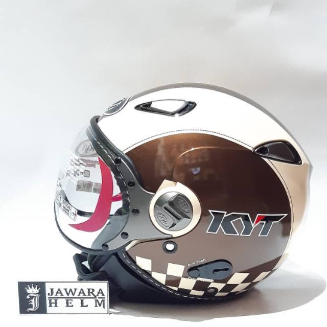 HELM KYT ELSICO 2 CREAM BROWN COKLAT