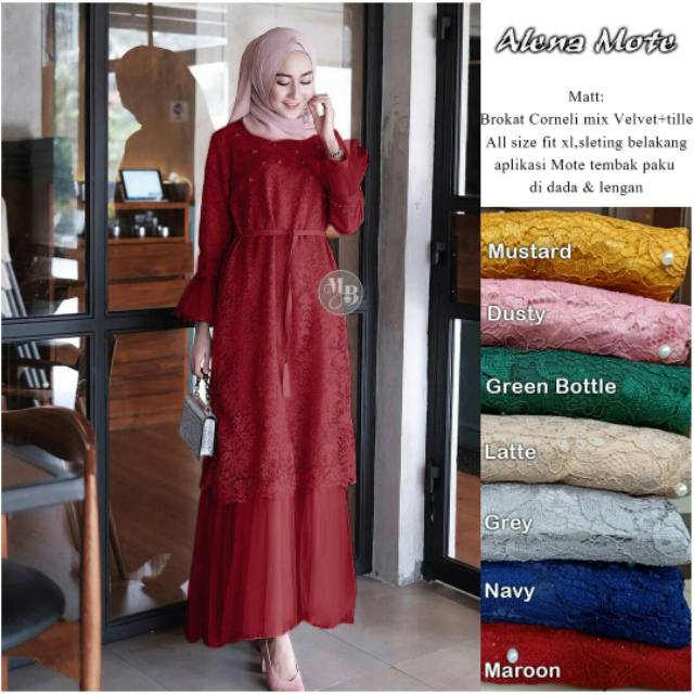 Gamis maxy mutiara tile