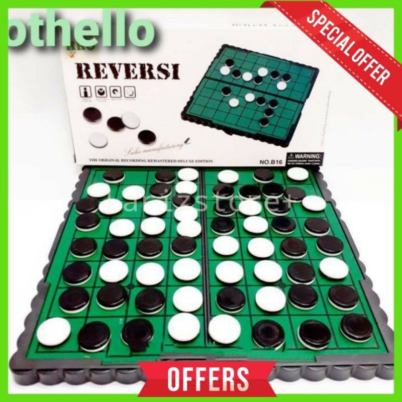 Reversi Othello Magnetic Board Game Papan Permainan Othello Reversi Magnet Lipat (21x21CM)