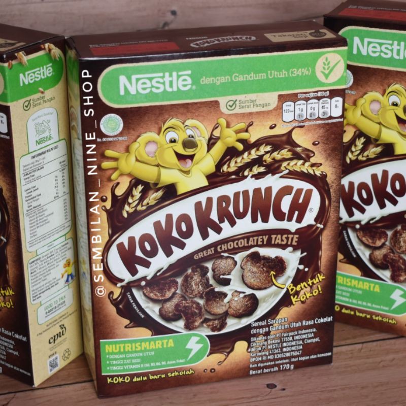 Nestle KOKO KRUNCH Cereal 170 Gram Sereal Coco Crunch Choco Crunch Cokelat Gandum