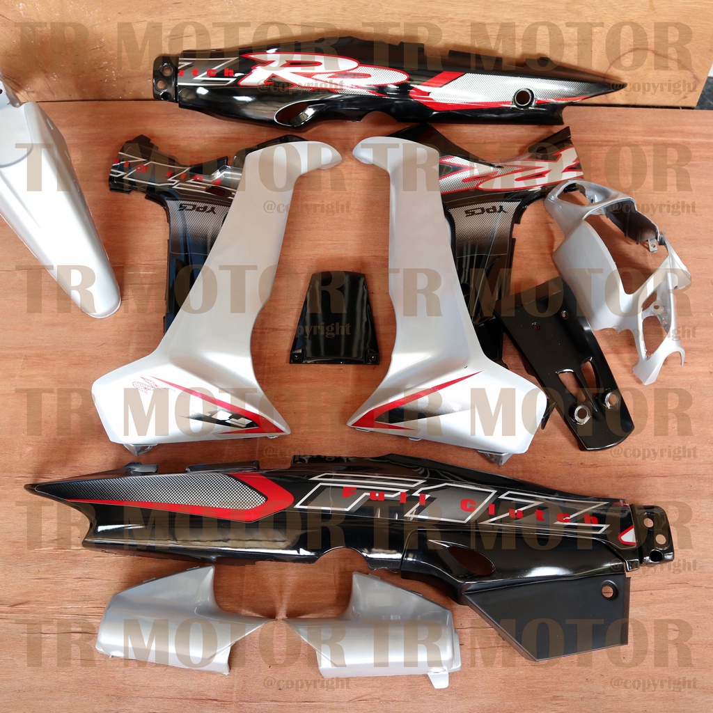 Cover Body Fizr F1zr Full Clutch Hitam Silver Full Set Halus Cover Bodi Yamaha Fiz r