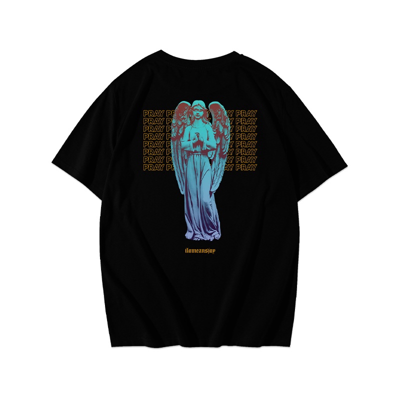 Ilomeansjoy Tshirt Praying Angel - Black