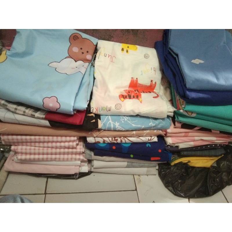 Kain pojokan sprei bahan perca sisa bikin sprei harga per kg