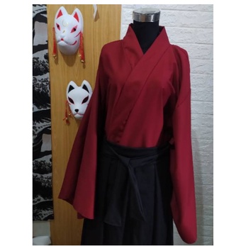 YUKATA HAKAMA MERAH HITAM JAPAN DRILL KIMONO COSTUM COSPLAY SIZE BISA REQUEST