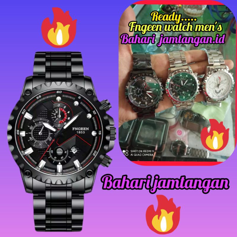 FNGEEN Jam Tangan Pria Large Dial Watch Calendar Quartz Watch fashion pria aksesoris pria anti air