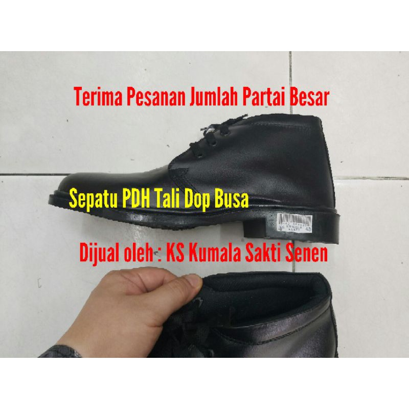 Sepatu PDH Tali Dop Busa-Sepatu PDL Jatah-Baju Satpam-Kaos Security-Topi Security-Sabuk Satpam-Kopel