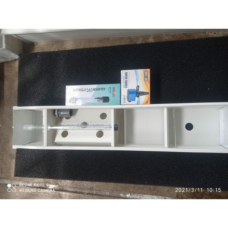 Talang Filter aquarium uk 70cm + pompa dan lampu uv