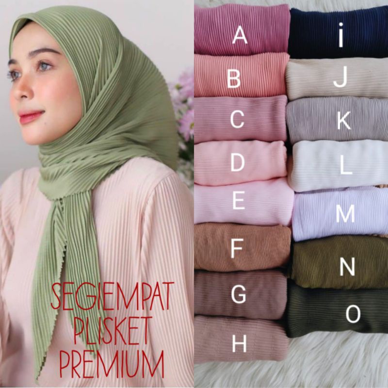PLISKET SEGIEMPAT PREMIUM/SEGIEMPAT PLISKET/PLISKET SEGIEMPAT TERMURAH/JILBAB PLISKET