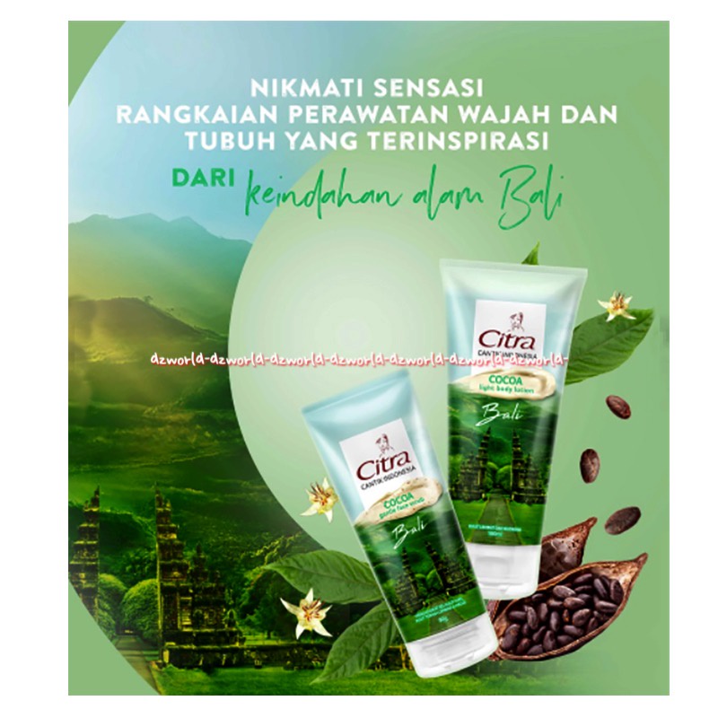 Citra Cocoa Light Body Lotion Bali 180ml Marine Collagen Raja Ampat Untuk Light Gel Body Lotion Krim Untuk Kulit Lembut Glowing Citra Cantik Indonesia