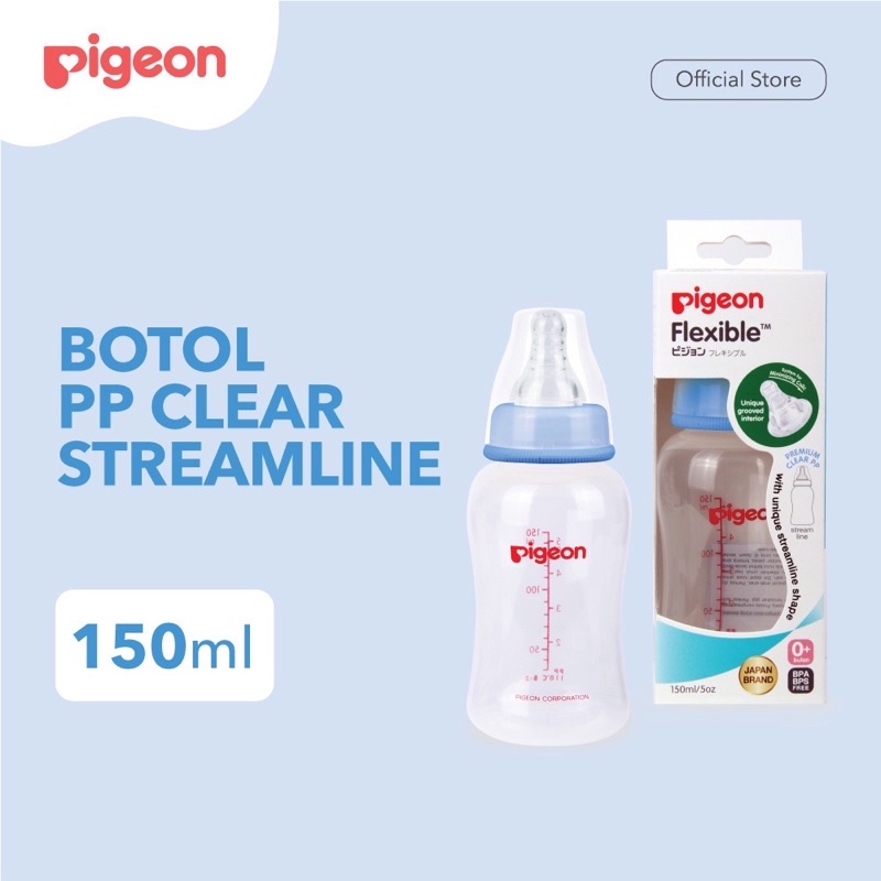 PIGEON Botol PP Clear Streamline 150Ml | Botol Susu Bayi