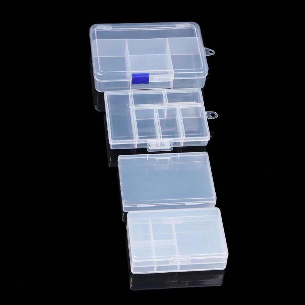 Solighter Storage Box Square Kotak Klip Bening Tempat Penyimpanan Pil Plastik