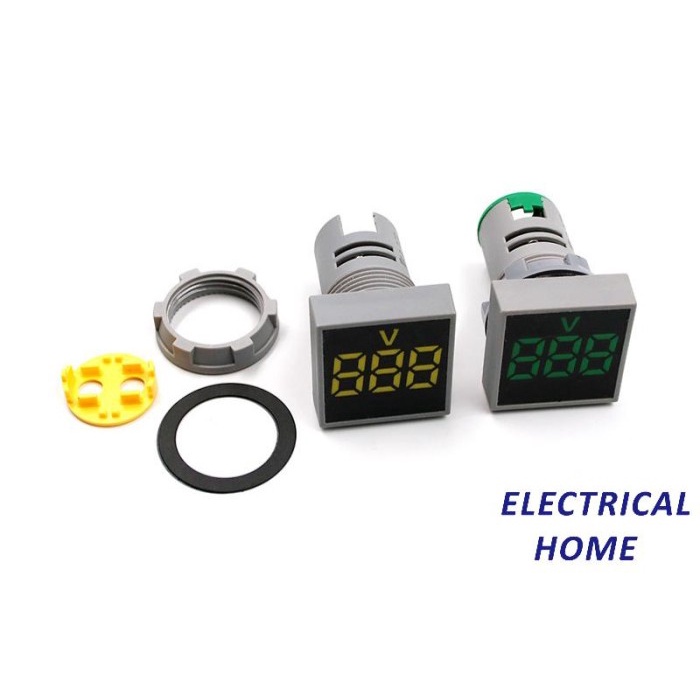 Pilot Lamp LED with VOLT METER 22mm KOTAK