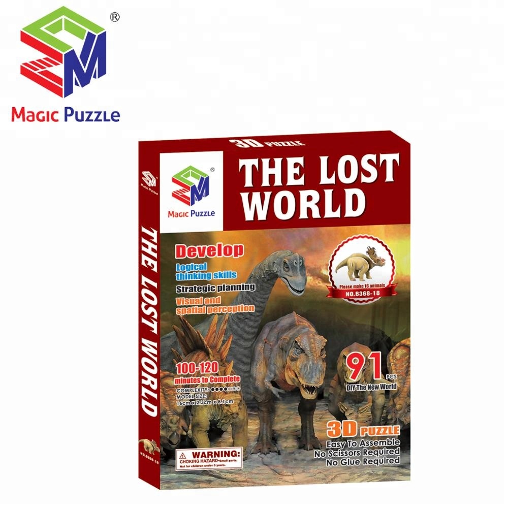 Mainan Puzzle 3D Dinosaurus THE LOST WORLD - Hadiah Kado Anak B368-18 - Pazel DIY Dino - Mainan Anak Dinosaurus - Puzzle Pengetahuan