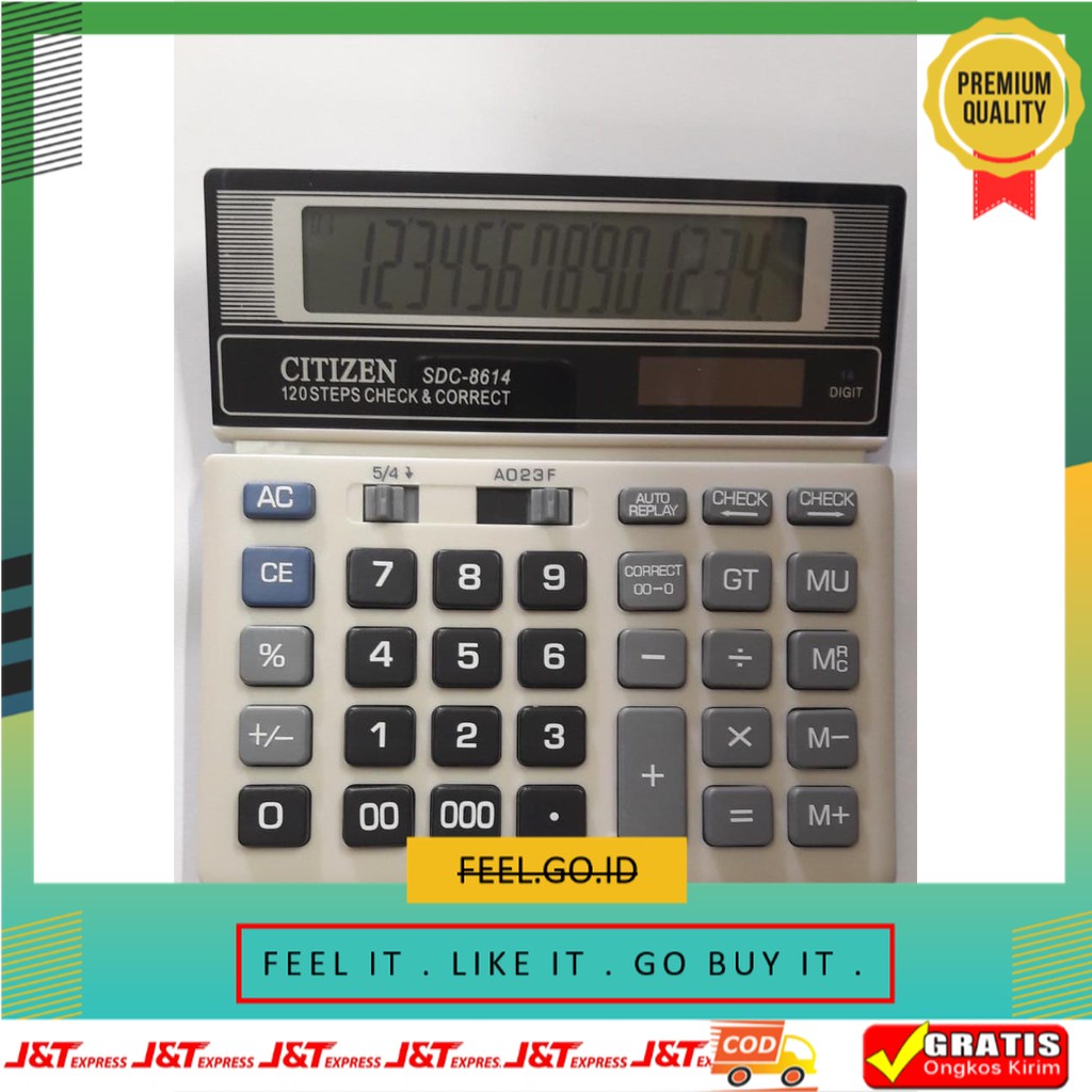 

Terbagus Termurah Kalkulator Citizen SDC 8614 . Kalkulator 14 digit