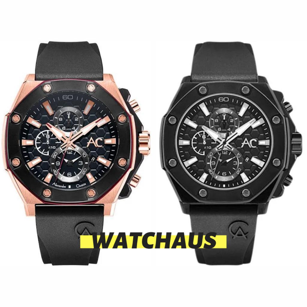 JAM TANGAN PRIA ALEXANDRE CHRISTIE AC9601 AC 9601 MCR CHRONOGRAPH RUBBER STRAP