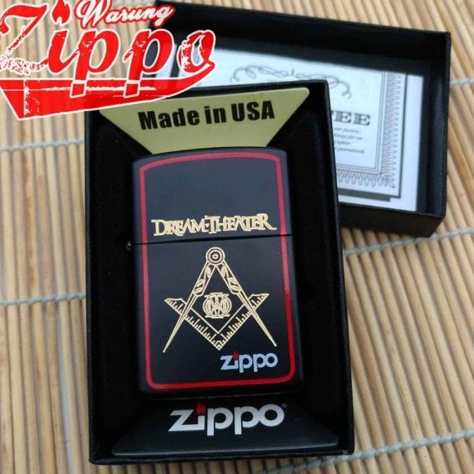 korek zippo matte black grade ori custom logo dream theater