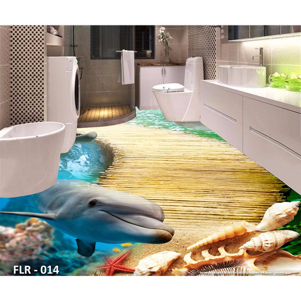 3D Wallpaper Custom Wallpaper lantai 3D Lantai danau kolam air terjun Wall sticker lantai 2