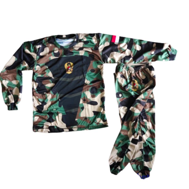 Setelan Tentara Anak Tangan Panjang Set Loreng Anak Unisex